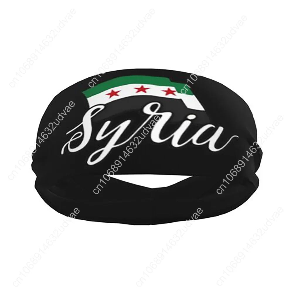 Syrian Sport Sweatbands Flag of Syria Sweat Headband Gym Fitness Hair Bandage Anti-slip Hair Sweat Bands