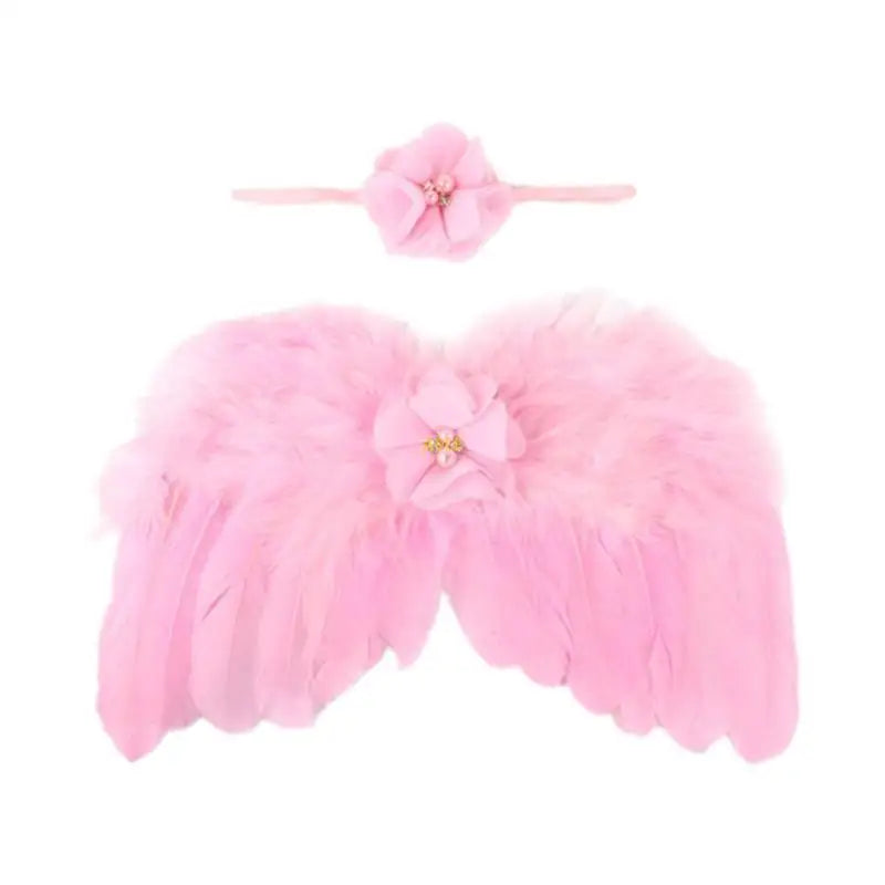 Infant Angel Costume Wing & Headband for Photography Skin Friendly Baby Outfit Newborn Photo Props Clothes 2PCS