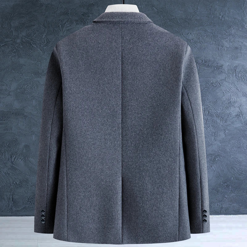 High-quality, fashionable, stylish, versatile, trendy urban casual men's woolen overcoat, thickened mid-length coat for autumn a
