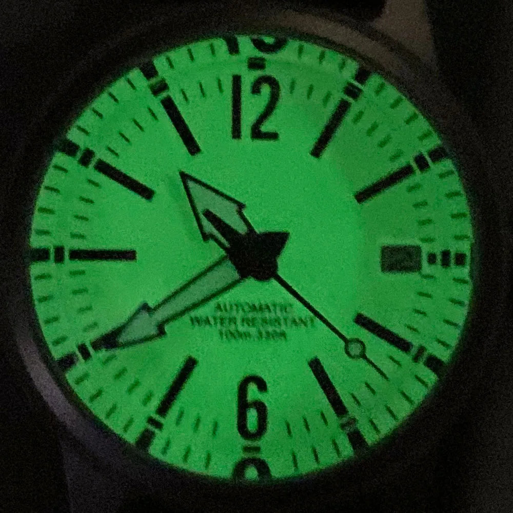 Custom Tandorio TD-177 36mm Military Sandblasted Sapphire Green Dial Watch 100m Water Resistance Japan NH35A Automatic  Watches