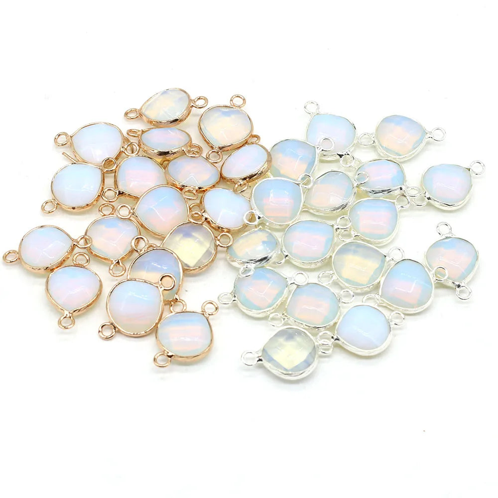 2pcs Natural Stone Connectors Fat Water Drop Pendant Charms for DIY Women Men Necklace Bracelets Jewelry Making Accessories