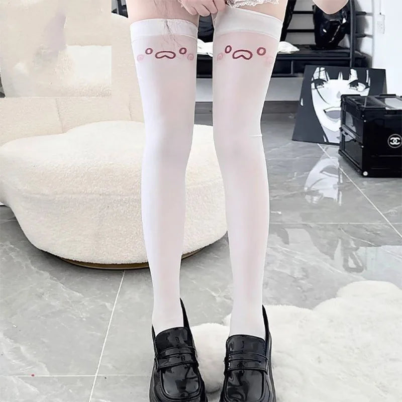 Anime Meow Cute Lace Stockings Women Sexy Lingerie Fancy Thigh-Highs Hosiery Ladies Erotic Over-the-Knee Stockings Lolita Socks