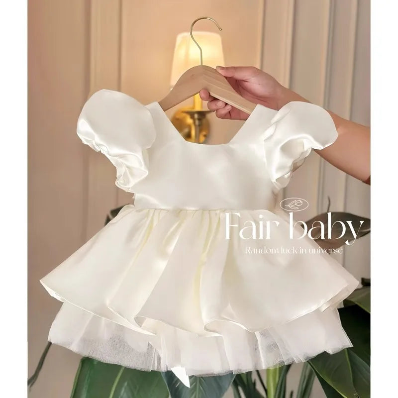 Girl Wedding Dress kids Princess clothes High-end Light Luxury 4-6Y