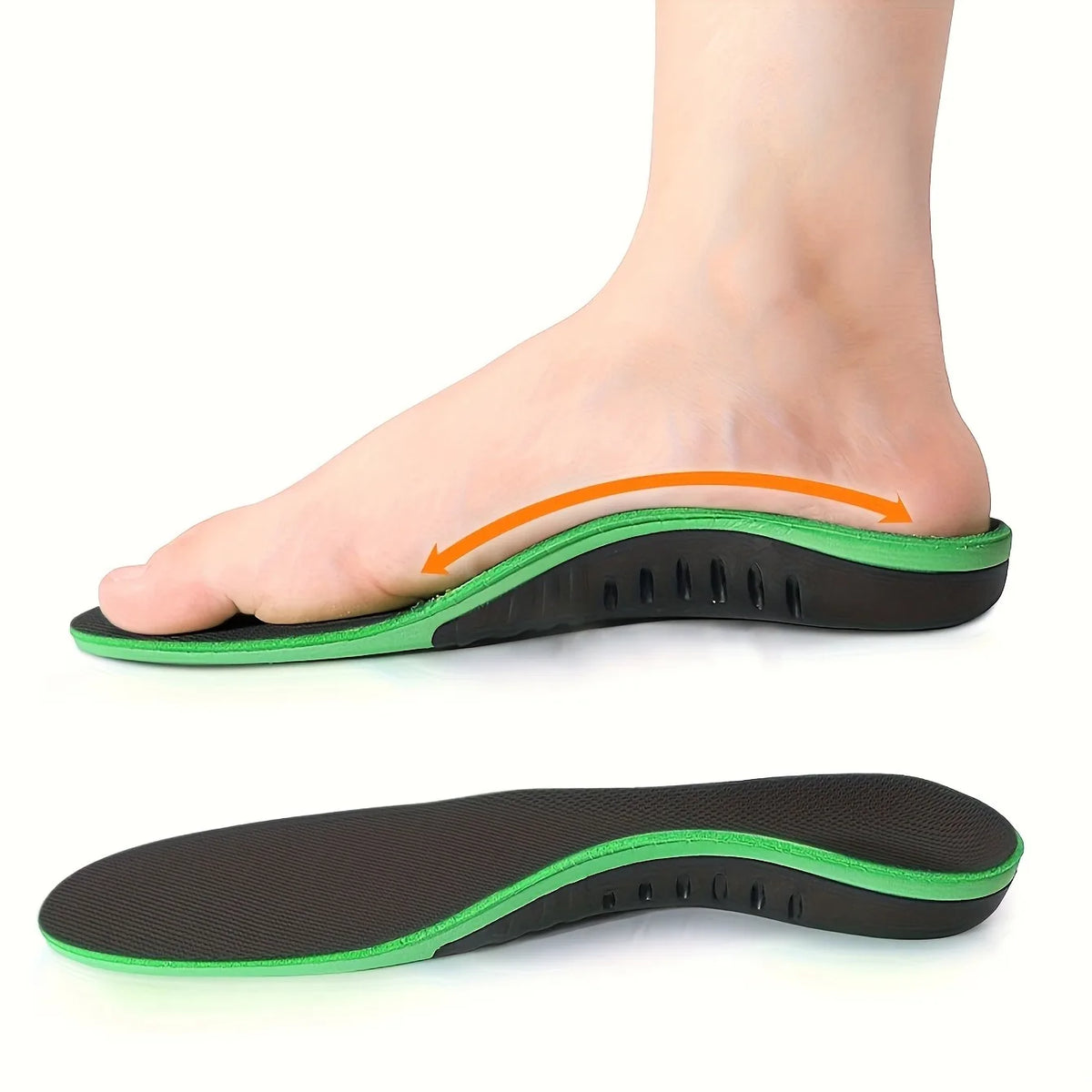 Unisex Arch Support Insoles - High Elastic Foam & Nylon Washers | Shock Absorption, Heel Cushion & Sole Protector for Sports, Wo