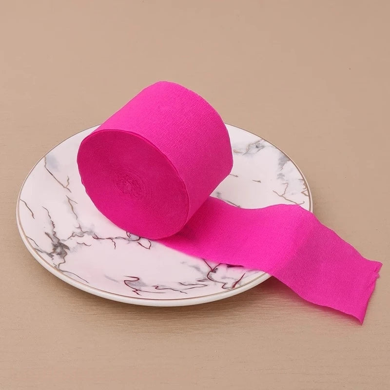 25m/Roll 4.5cm Crepe Paper Streamers Tissue Paper Roll For Flower Crafts Making Birthday Wedding Party Backdrop DIY Decoration