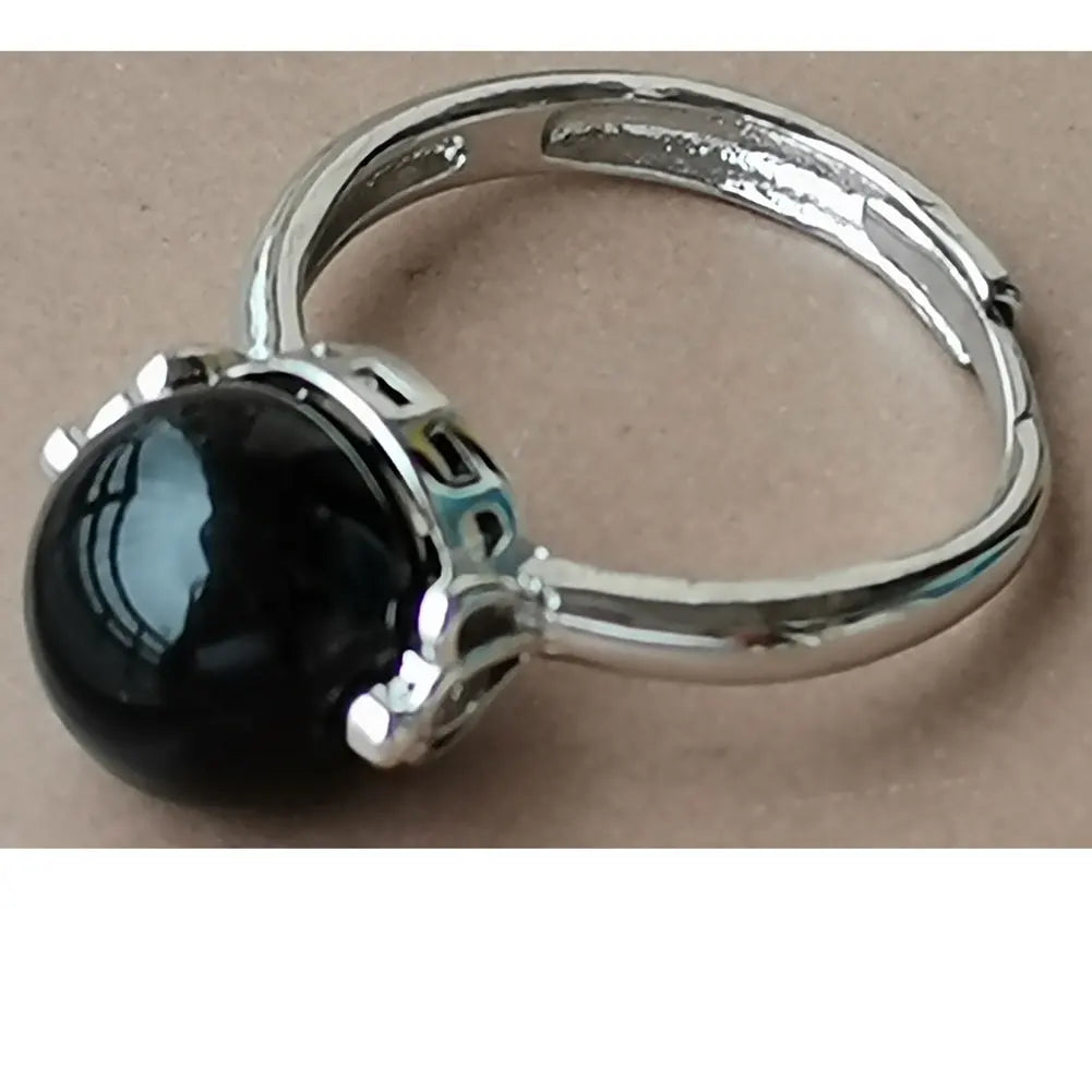 Tiger Eye Lapis Lazuli Opal Crystal Howlite Aventurine Blue Sand Carnelian Round Bead Ring  7~12" Adjust Size WB975