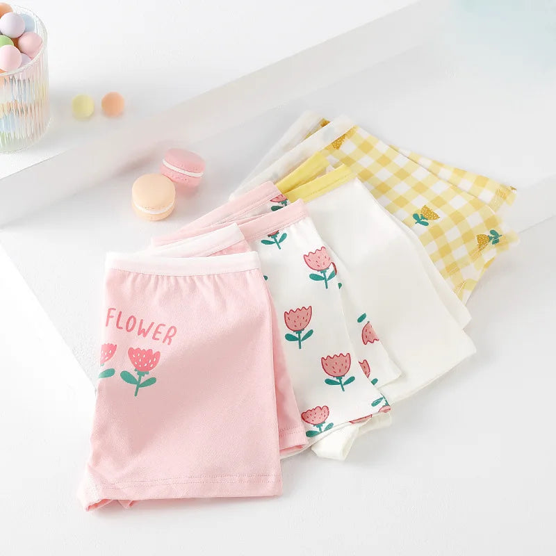 2Pcs Baby Girls Panties Sets Cotton Kids Underwear Clothes Cute Cartoon Toddlers Shorts Underpants Children Panties 3-11years