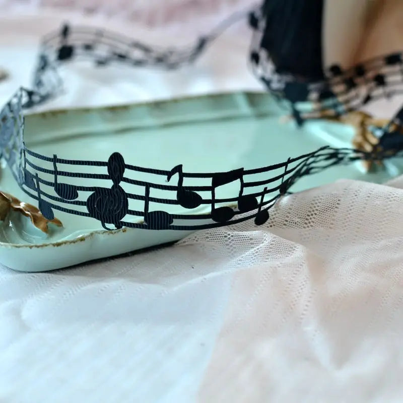 3Y/lot Music Handmade Cotton Ribbon Lace For Christmas Decoration DIY Sewing Fabric 3CM Wide