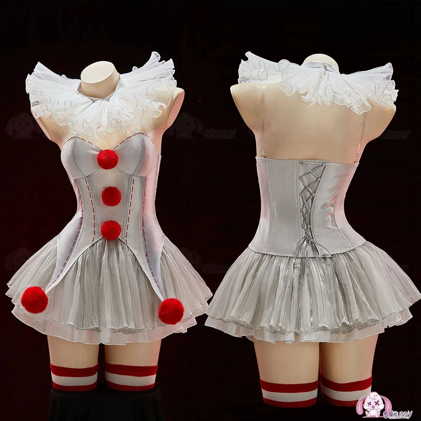 Anime Silver Fancy Cress Joker Outfits Dress Sexy Lingeries Cute Dress Female Full Set Halloween Cosplay S-XL Clown