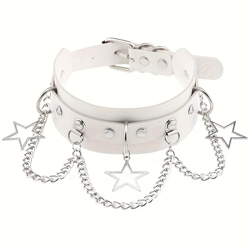 Gothic Rock Y2k Exaggerated Pentagram Pendant With Adjustable Collar, Women's Daily Party Wear, Christmas Carnival Fashion Gift