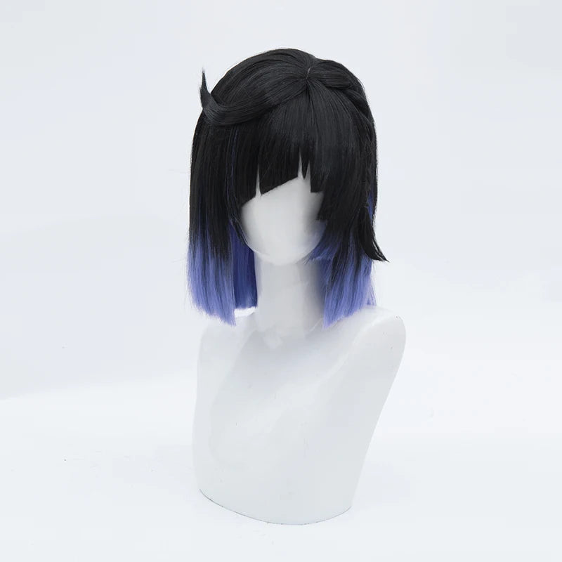Game Genshin Impact Yelan Cosplay Wig New Skin Yelan Tranquil Banquet Outfit Short Hair Gradient Color For Hallowmas Party