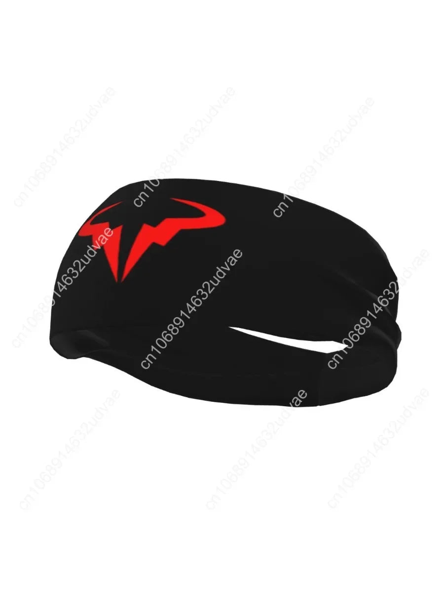 Rafael Nadal Logo Tennis Player Women Men Sweatband Sweat Headband Stretch Cycling Sport Hair Bands Sweat Bandage Sports Safety