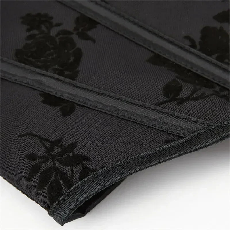 Fashion Women Corset Crop Top Floral Print Overbust Bustier Sexy Lingerie Body Shaper Short Torso Corselet Vest