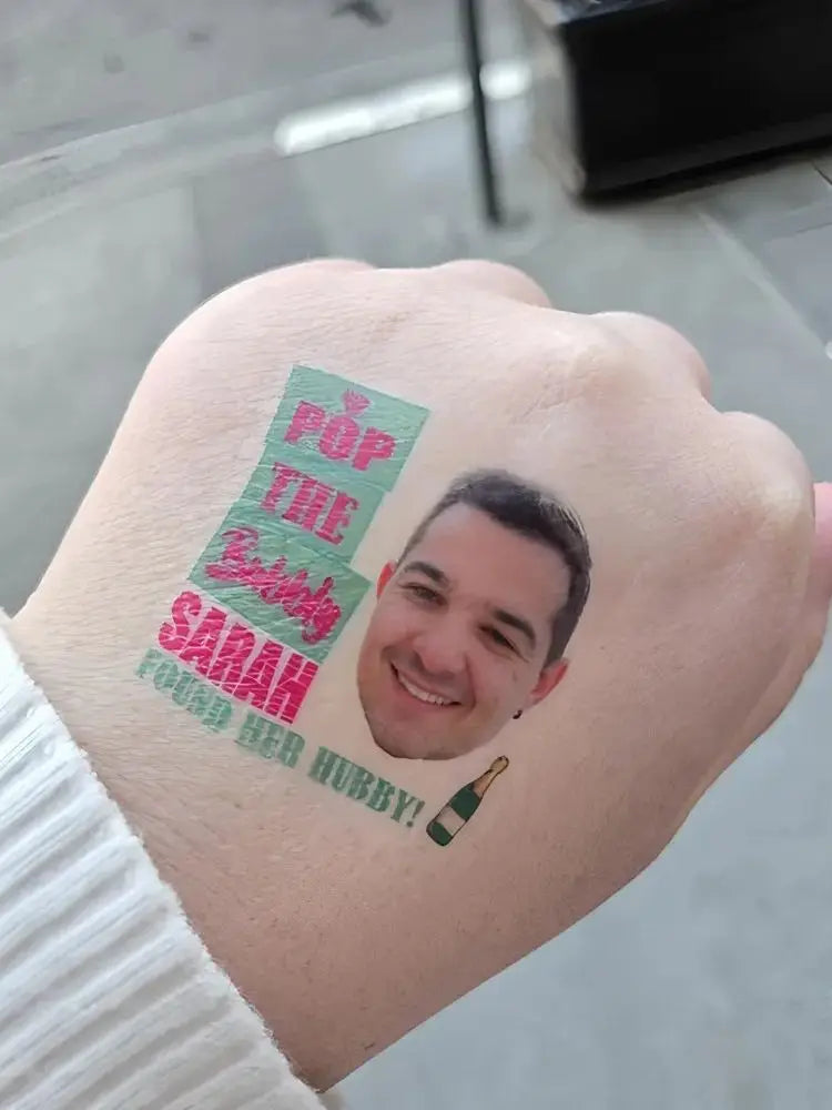 Custom Face Tattoos, Birthday Tattoos, Custom Temporary Tattoos, Party Favor, Tattoo Gift, Milestone Birthday, Christmas Hallowe