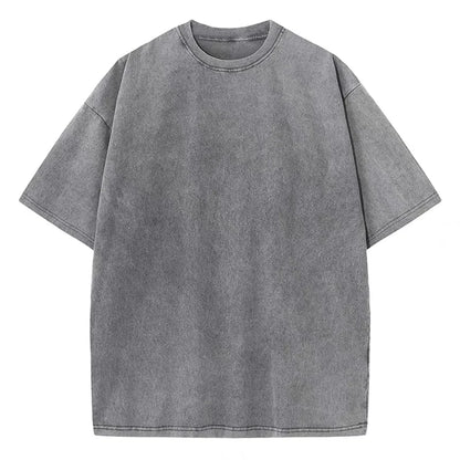Men's Summer T-shirt 230G Heavy Cotton Vintage Washed T-Shirts Oversized Short Sleeve Loose Streetwear Short Sleeve Tops Tee