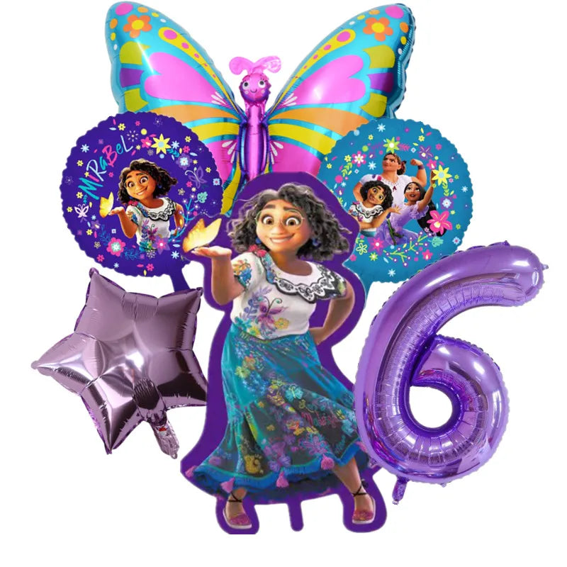 Disney Encanto Mirabel Isabella Party Balloons Set 32inch Purple Number Foil Balloons For Kids 1 2 3th Birthday Decor Air Globos