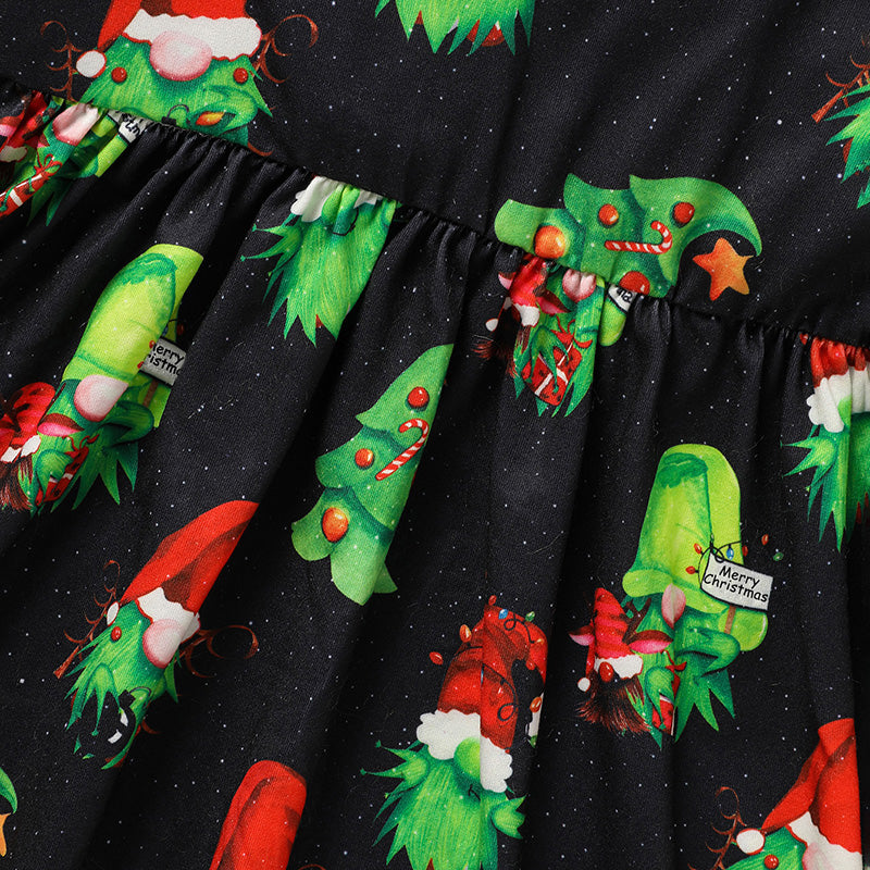 Toddler Kids Baby Girl Christmas Dress Outifts, Long Sleeves Cartoon