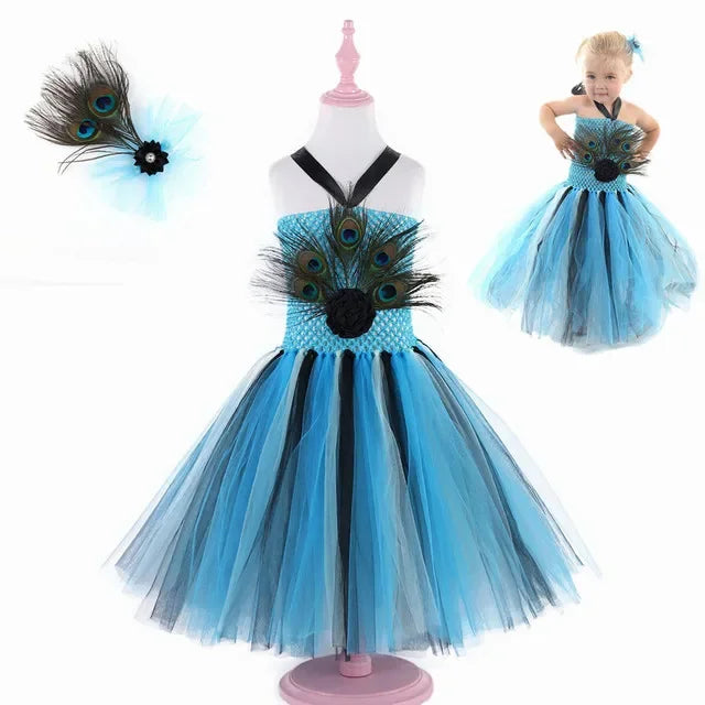 Cosplay Anime Peacock Princess Tutu Dress Girls Anime Cosplay Christmas Costume Happay Purim Birthday Party Dresses Hallowe 72th