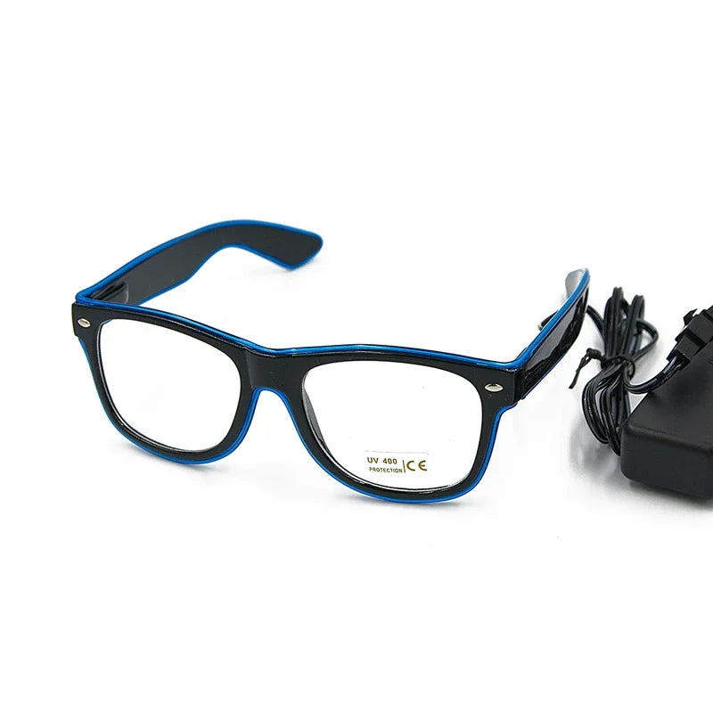 1PC Flashing EL Wire Led Glasses Luminous Party Decorative Lighting Classic Novelty Gift Bright LED Light Up Party SunGlasses