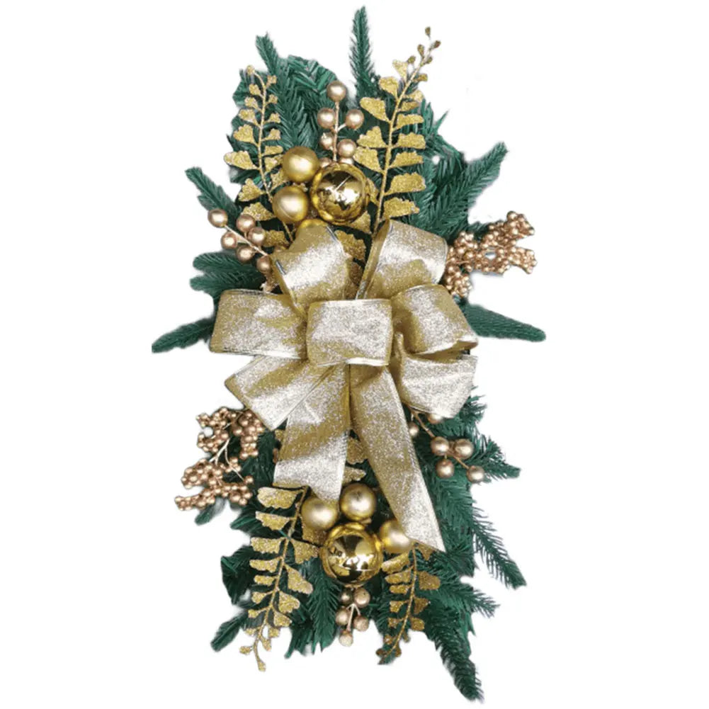 Christmas Swag Wreath Without/with Light LED Wreath Novelty Front Door Garland Wall Decor Xmas Decoration Party Supplies