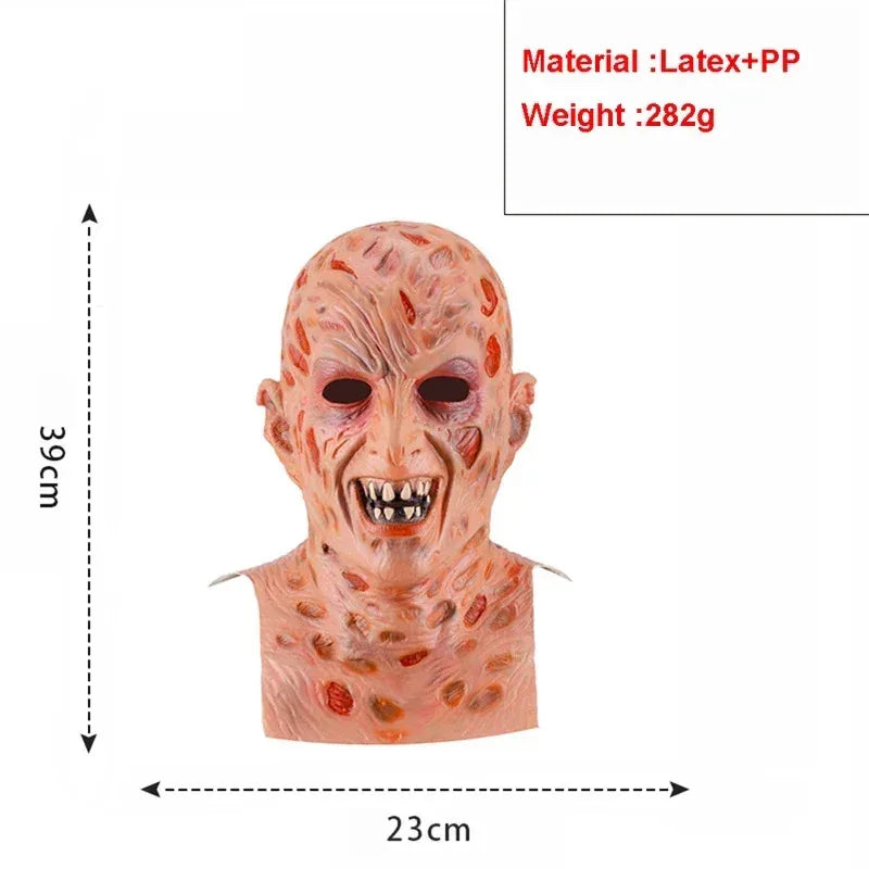New ★ Freddy cosplay adult sweater red striped knitting top coat hat mask Freddie Krueger Halloween costume for men★ 2025 qi☆