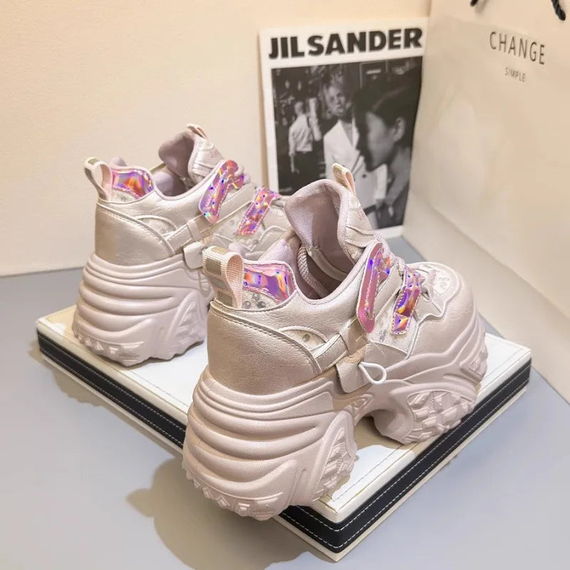 Thick-soled Inner Height Increase Dad Shoes Women's 2025 Summer New Fashion Small Sports and Leisure Shoes Versatile Shoes
