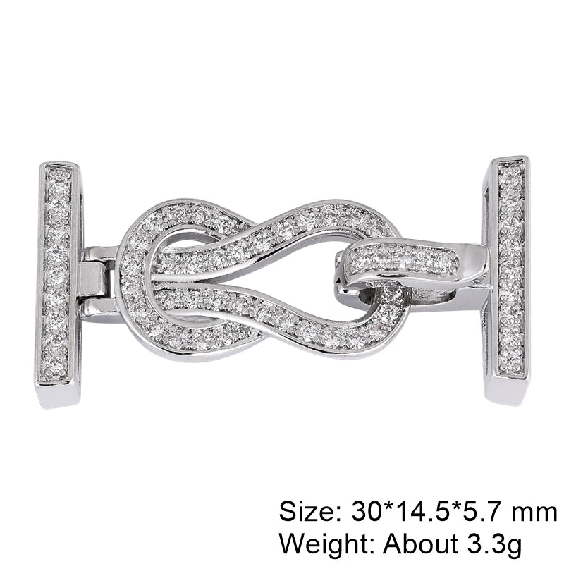 Juya 18K Real Gold Plated Snake Connector Fastener Hook Clasps Accessories For DIY Needlework Cuba Chains Pearls Jewelry Making