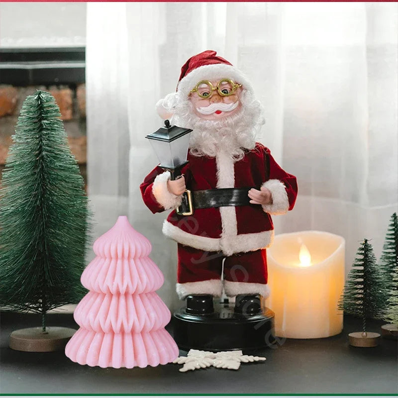 Christmas Tree Candle Molds Handmade Home Decoration Wax Candle Silicone Mould Fragrance Aroma Gypsum Plaster Ornament Mold