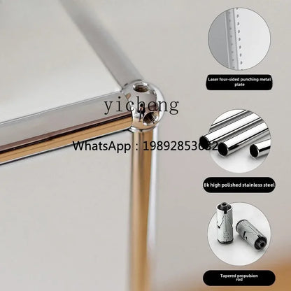 b7+  Nordic medieval cream wind small apartment display cabinet stainless steel module furniture decorative cabinet