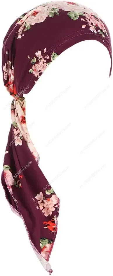 Pre-Tied Bandana Turban Hat Chemo Cancer Headscarf Headwraps Headwear for Women Hair Cover Hat