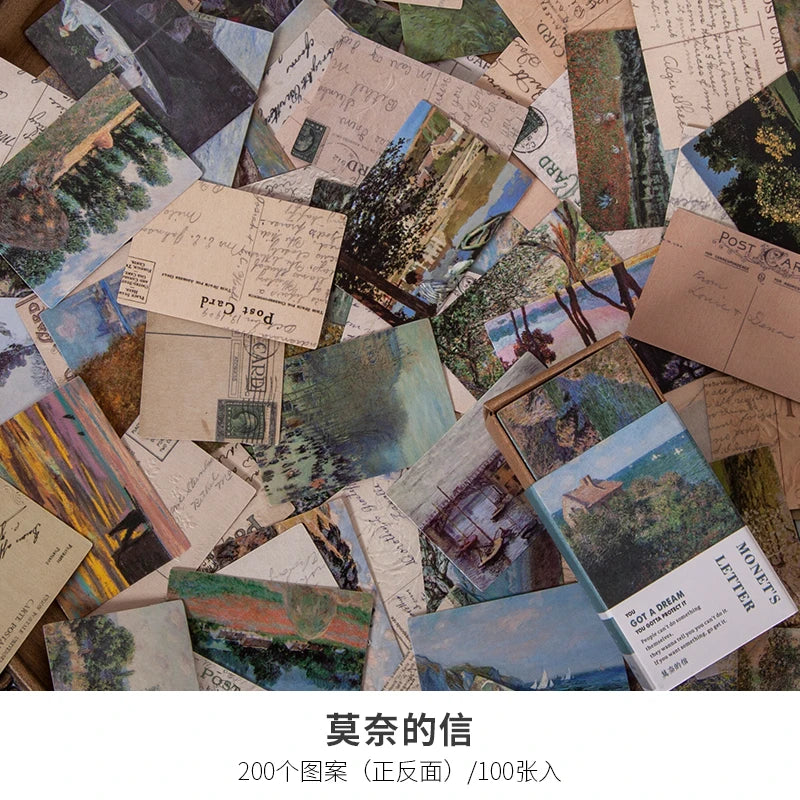 100pcs Vintage Plant Butterfly Material Paper Double-sided Printing Retro Memo Pads Notes Card Scrapbooking Diary Journals DIY