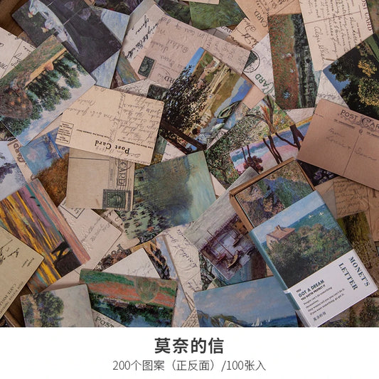 100pcs Vintage Plant Butterfly Material Paper Double-sided Printing Retro Memo Pads Notes Card Scrapbooking Diary Journals DIY