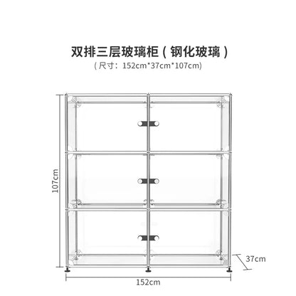 b7+  Nordic medieval cream wind small apartment display cabinet stainless steel module furniture decorative cabinet
