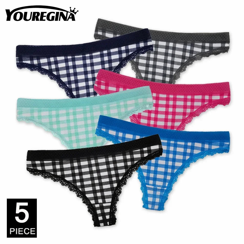 Ladies Cotton Thongs Panties Women Culottes Sexy G Strings Female Underwear Lingerie Comfort Soft Low Rise Tangas 5 pcs/lot