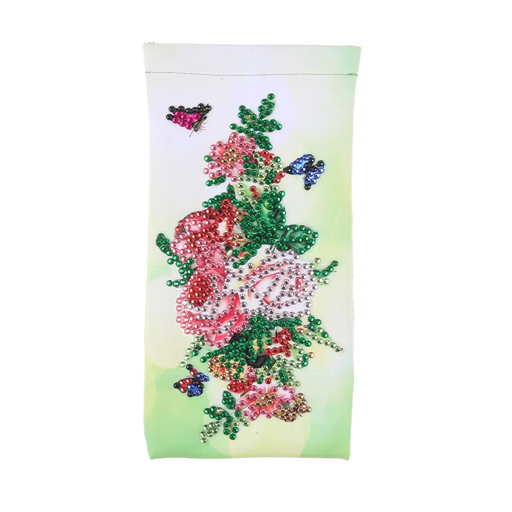 DIY Diamond Painting Glasses Storage Bags Waterproof Glasses Pouches  Cartoon Diamond Painting Craft Handbag Kit Christmas Decor