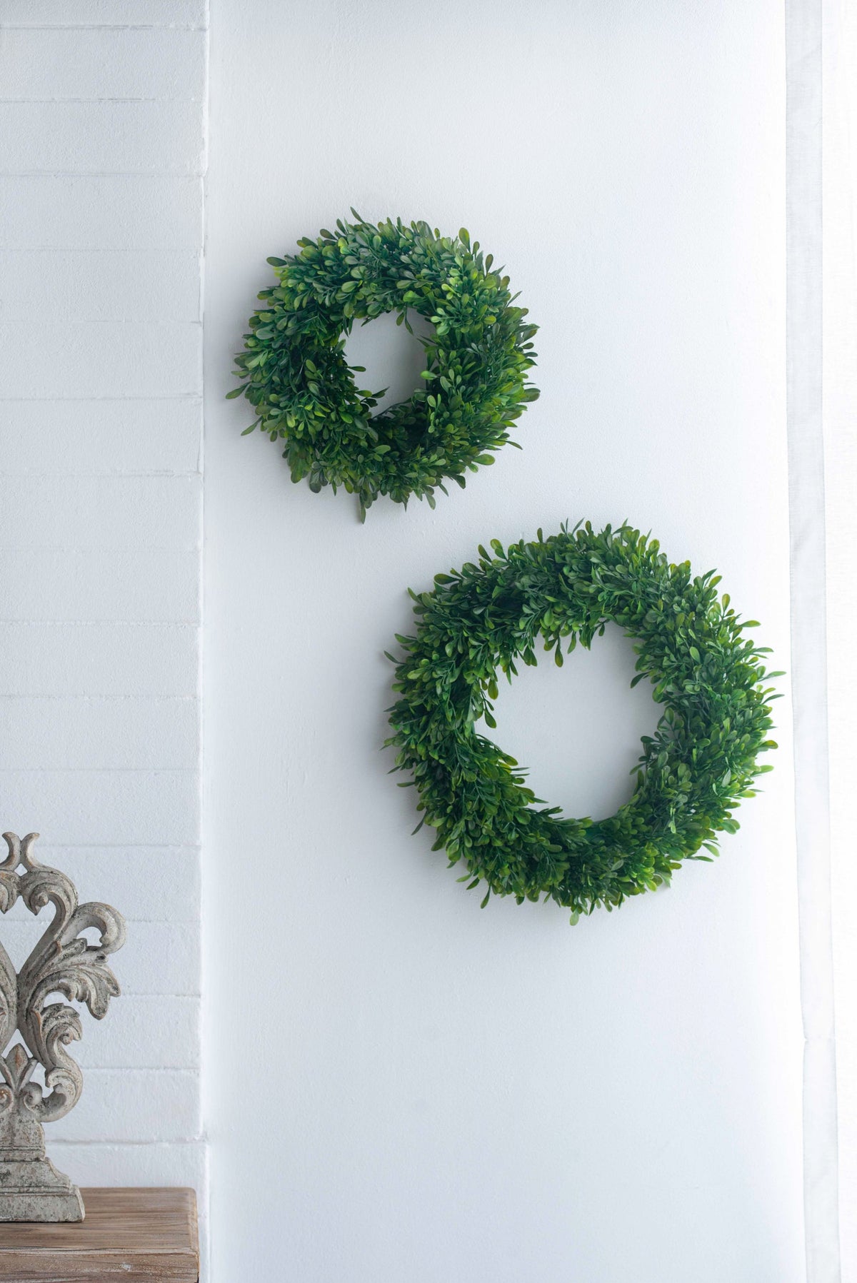 Set of 2 Artificial Greenery Wreaths for Home & Wedding Décor, 16 in
