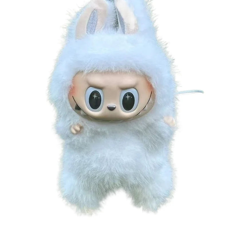 Little angel Rabu blind box sitting doll macaroon party vinyl heart plush hand Christmas gift key ring children's toy copy.