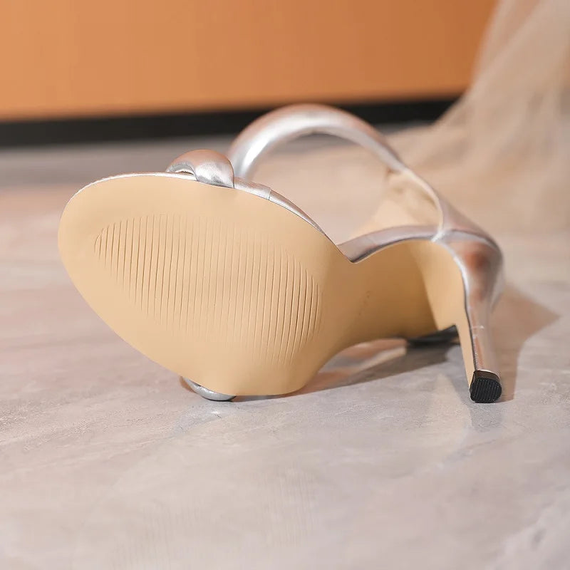 Eilyken New Fashion Peep Toe Stiletto Heels Ladies Sandals Sexy Buckle Strap Ankle-Wrap Pole Dancing Zipper Women Stripper Shoes