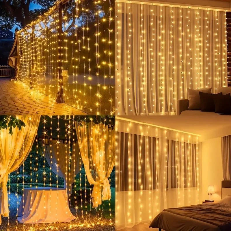 3/6M LED Lights String Fairy Decoration USB Plug Holiday Curtain Lamp 8 Mode for Home Garden Christmas Party New Year Wedding