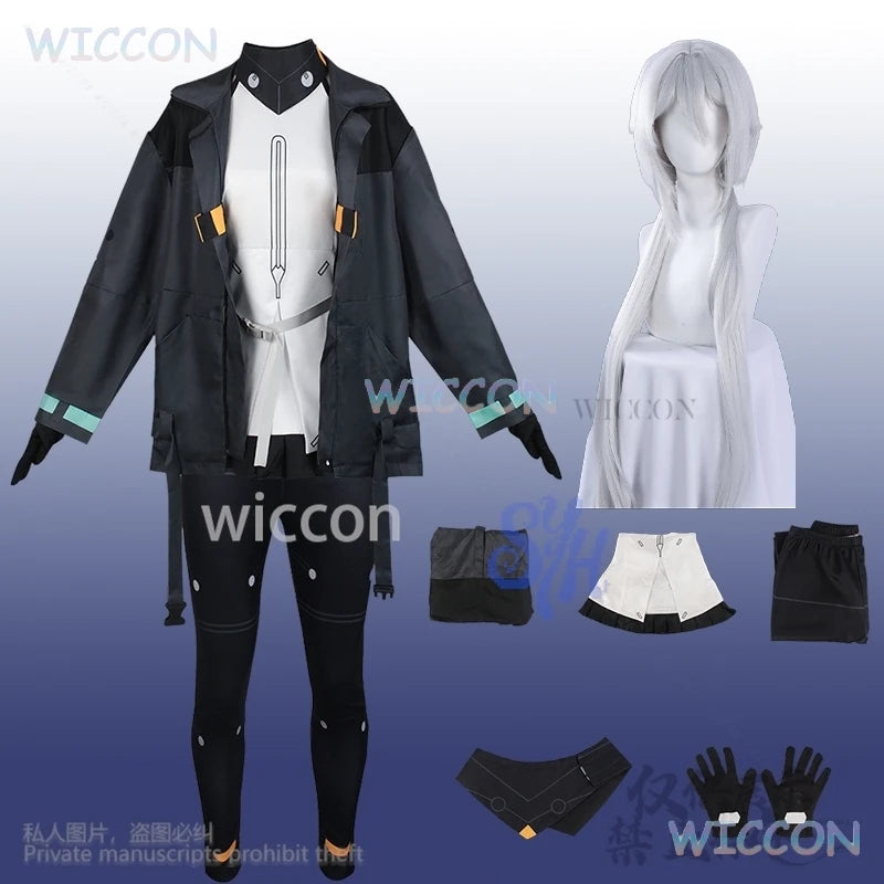 Noir Cosplay Synduality Anime Costume Punk Black Coat Pants Y2K Girls Fashion Halloween Christmas Carnival Party Cos Customized