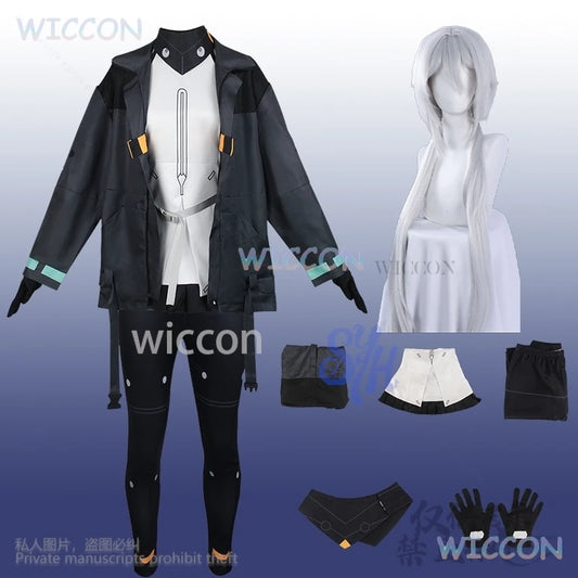 Noir Cosplay Synduality Anime Costume Punk Black Coat Pants Y2K Girls Fashion Halloween Christmas Carnival Party Cos Customized