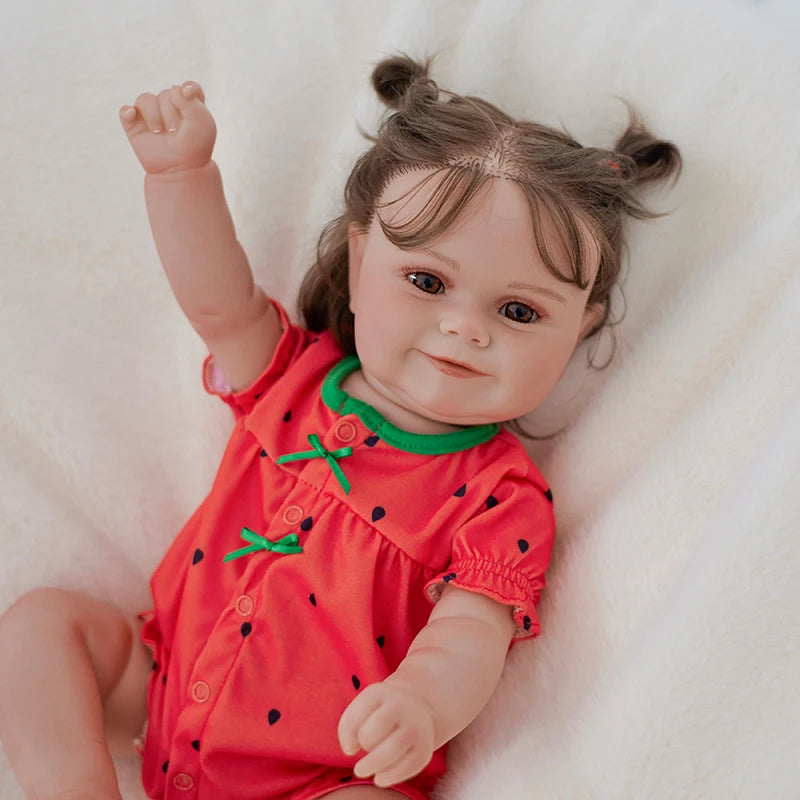 50cm Lifelike Reborn Dolls Realistic Soft Body Baby Doll With Clothes 3d skin Bebe Children Toys Kids Christmas Toy Gift
