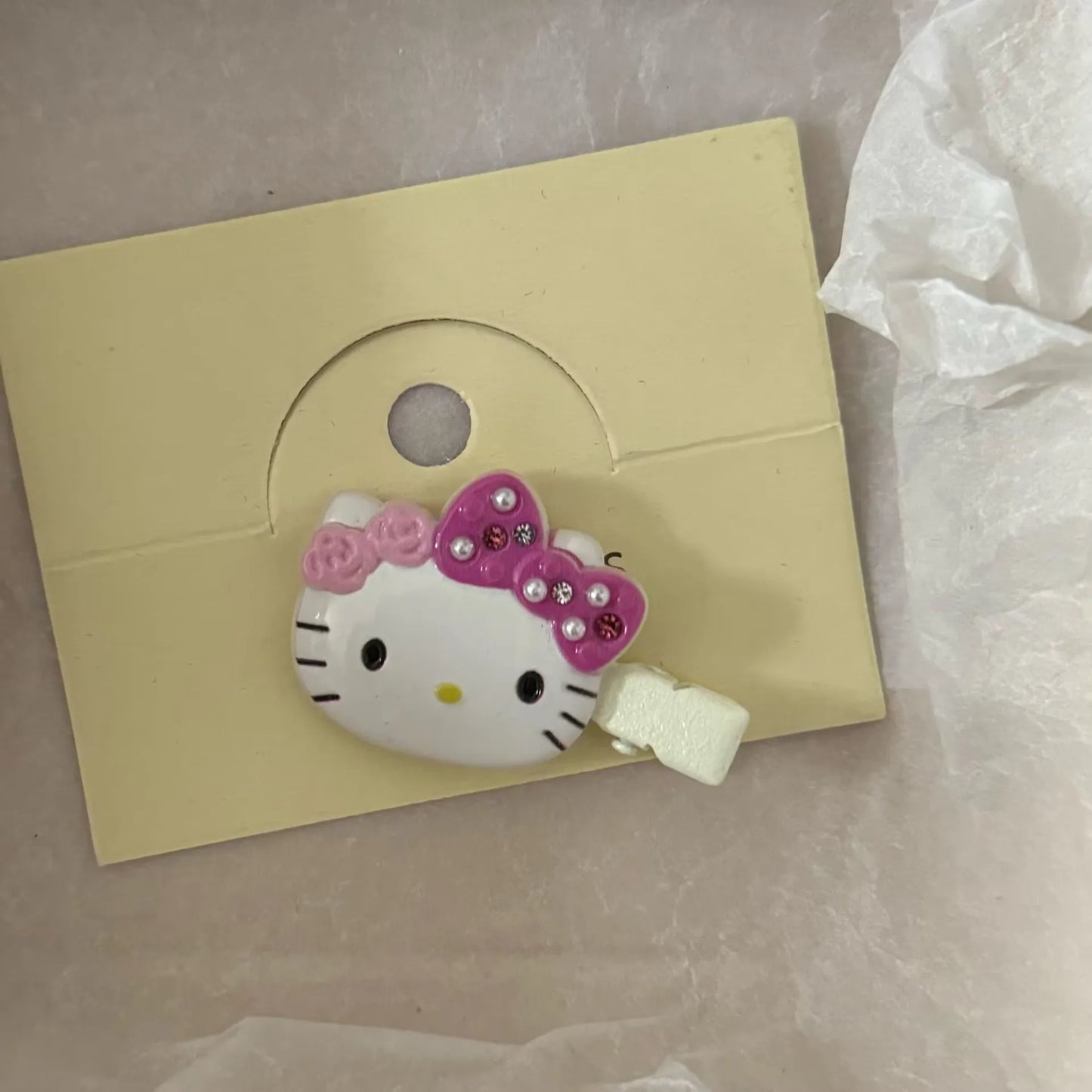 Sanrio Hello Kitty Hair Clips Shiny Pink Crystal My Melody Kuromi Women Hairs Accessories Sweet Girls Headdress Bangs Clip Gift