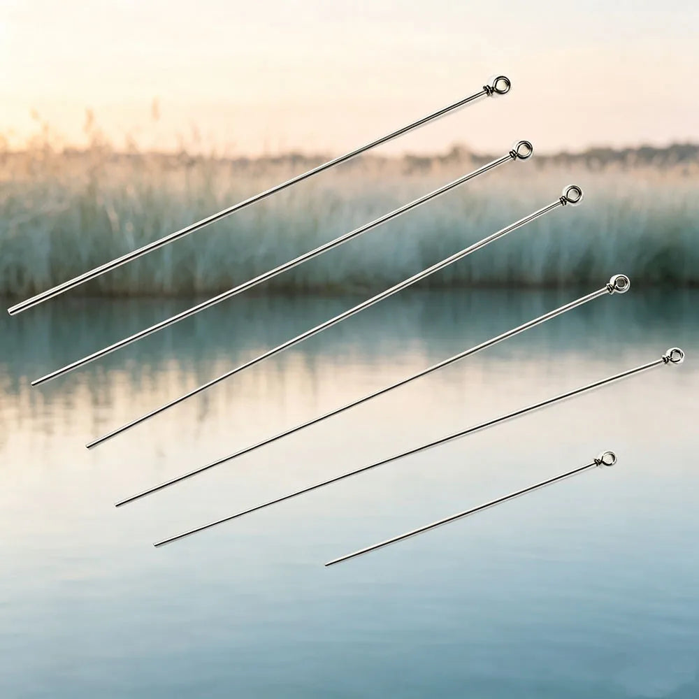 90Pcs Spinnerbait Shaft Wire DIY Spinner Lure Making Supplies Spinner Bait Wire Arm for Bass Trout Freshwater Saltwater Fishing