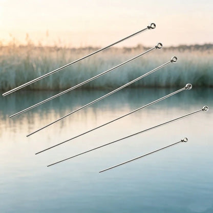 90Pcs Spinnerbait Shaft Wire DIY Spinner Lure Making Supplies Spinner Bait Wire Arm for Bass Trout Freshwater Saltwater Fishing
