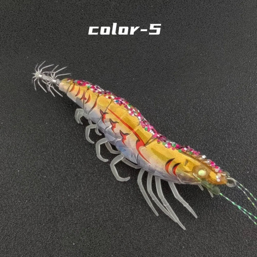 10cm Length Squid Bait 12g Weight Watermelon Laser Horizontal Jig Rattle Lure Horizontal Design Squid Jig Squid Fishing