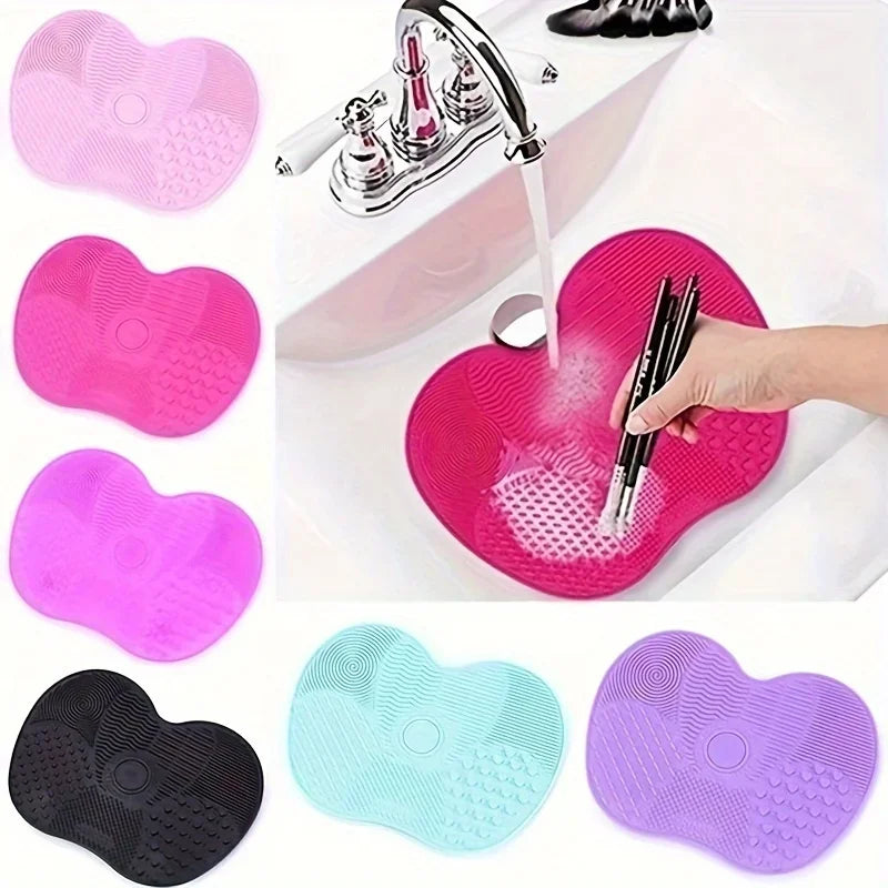 Makeup Brush Cleaning Tools Silicone Scrub Pad with Suction Cup Powder Puff Scrub Pad Beauty Tools Scrub Pad Brush Cleaning Tool