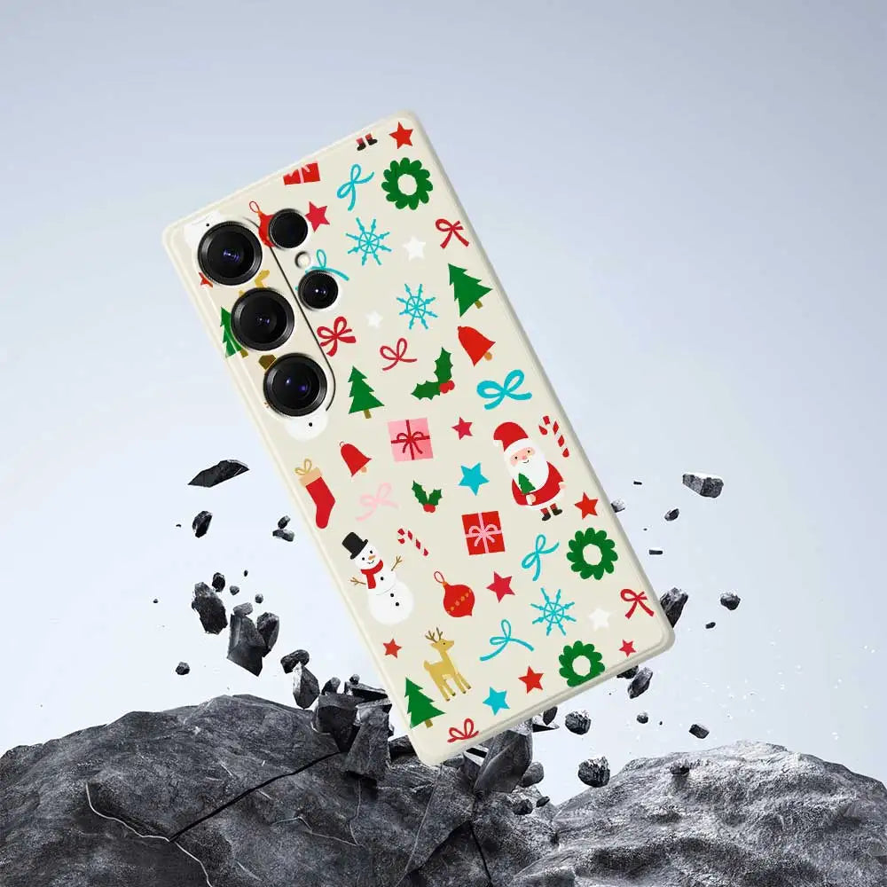 Christmas Pattern Case For Samsung Galaxy S25 S24 S23 S22 S21 S20 Ultra Plus S10 Plus S24FE S23 FE S22FE S21 FE S20 FE Cover