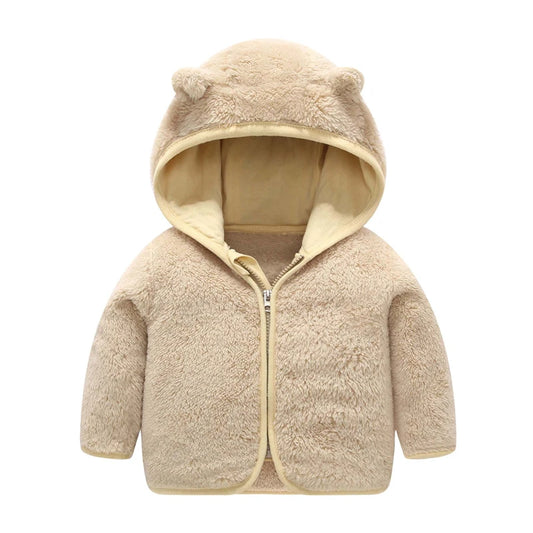 Children Flannel Jacket Autumn and Winter Baby Girl Clothes Hooded Cute Toddler Outerwear Clothing Warm Boys Coat 1-5 Years