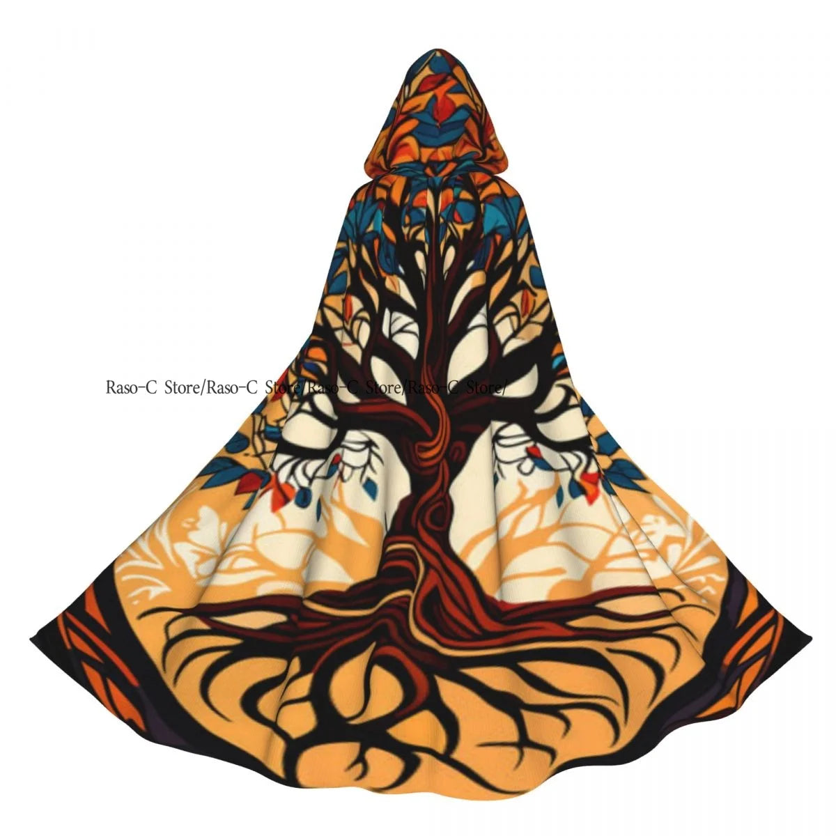 Hooded Cloak Unisex Cloak with Hood Tree With Ripe Apples Harvest Season Theme Cloak Vampire Witch Cape Cosplay Costume